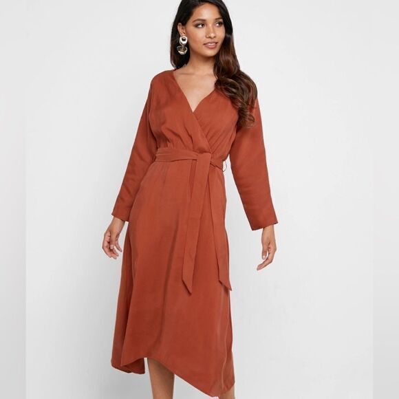 Mango Bow Wrap Dress New - Picture 10 of 10